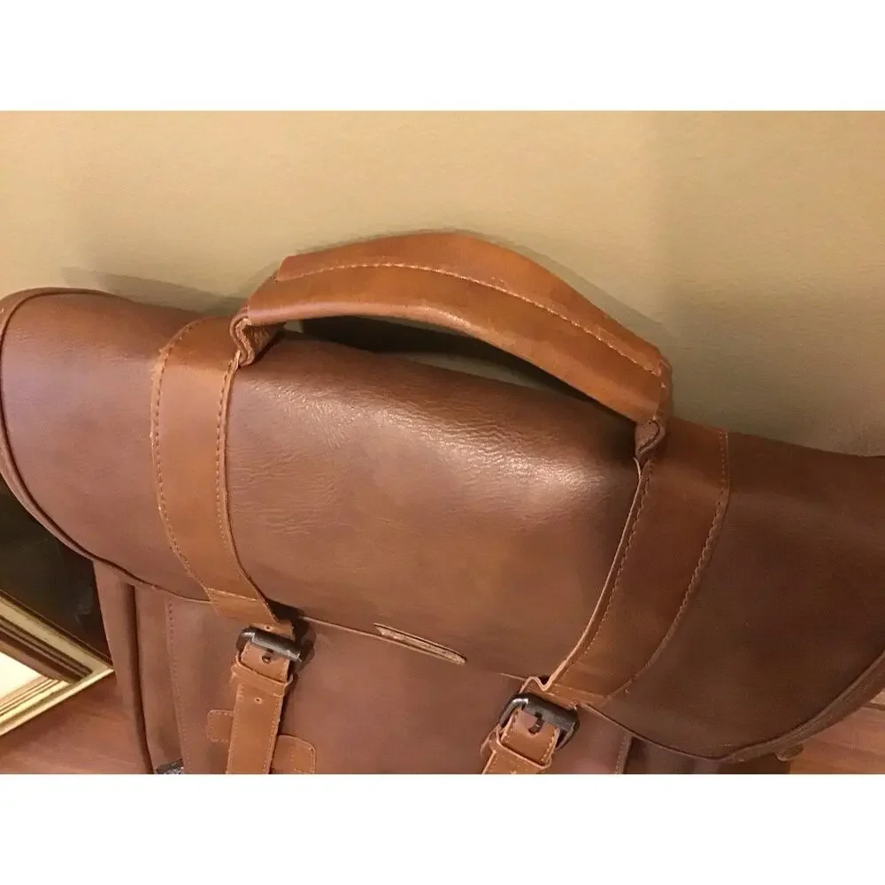 Vegan Leather Bag/Backpack With Adjustable Strap Laptop Compartment College